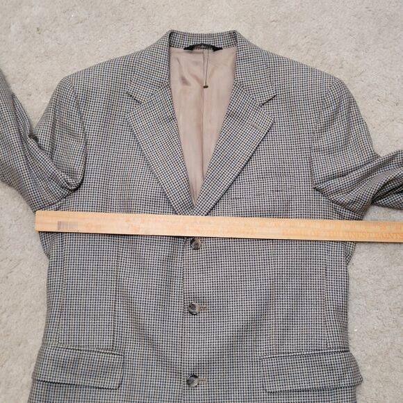 Jos A Bank Blazer Mens 41R Houndstooth  Wool Silk Blend Sportscoat 3 Button - Picture 16 of 16